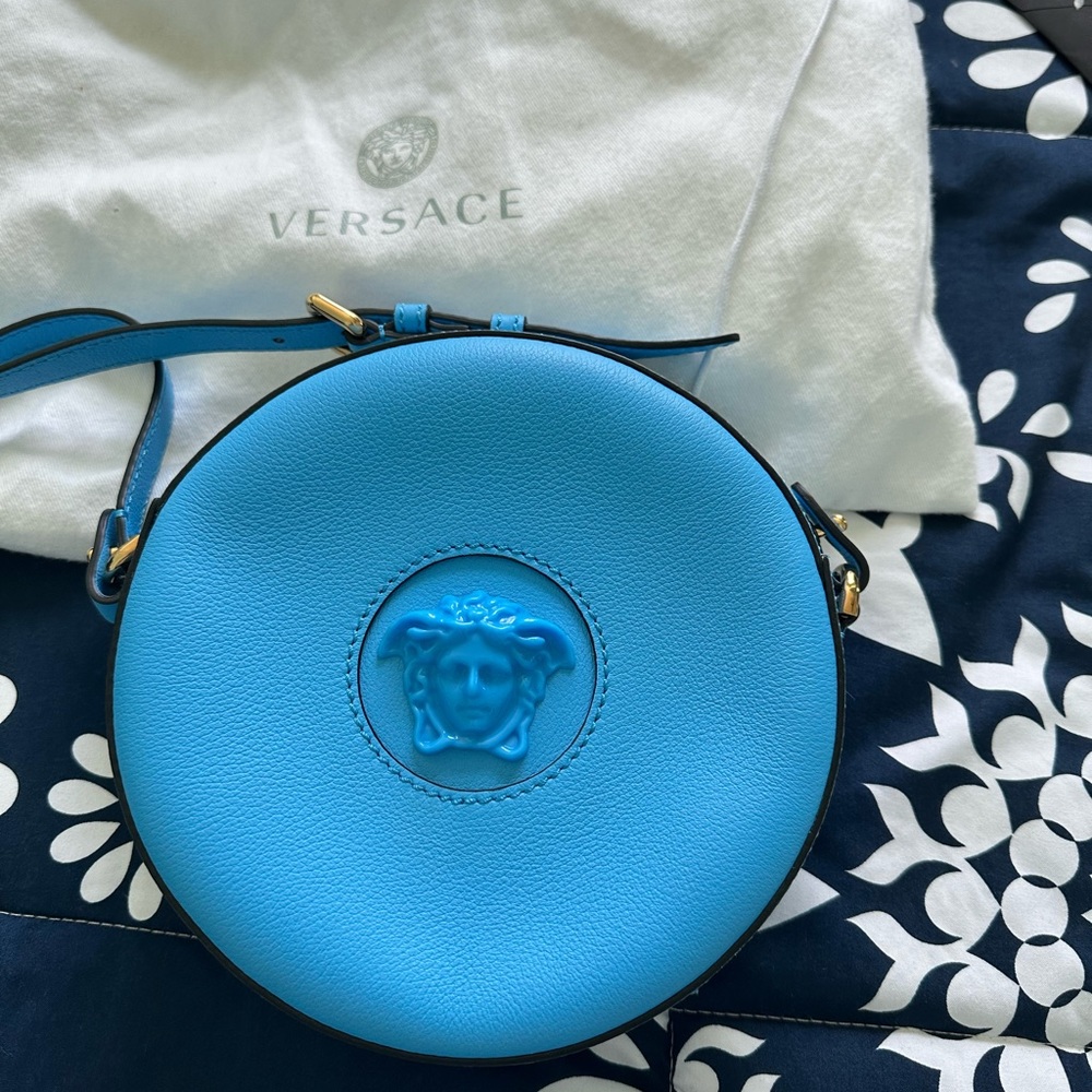 Versace blue round bag